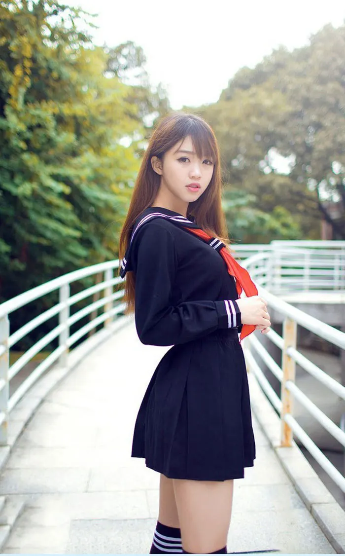Японская школьная форма для девочек, школьная форма морского флота для девочек, костюм с носками для девочек