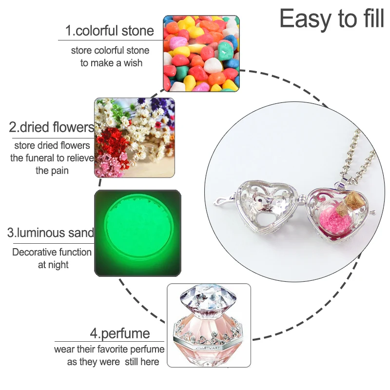 1 шт сердце филигранная пустотелая клетка медальон кулон со стеклянным шариком с