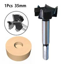 

1pcs 35mm 3-edge Hole Opener Woodworking Hole Opener Hinge Drilling Bit Multifunctional Round Handle Tungsten Carbide Cutter