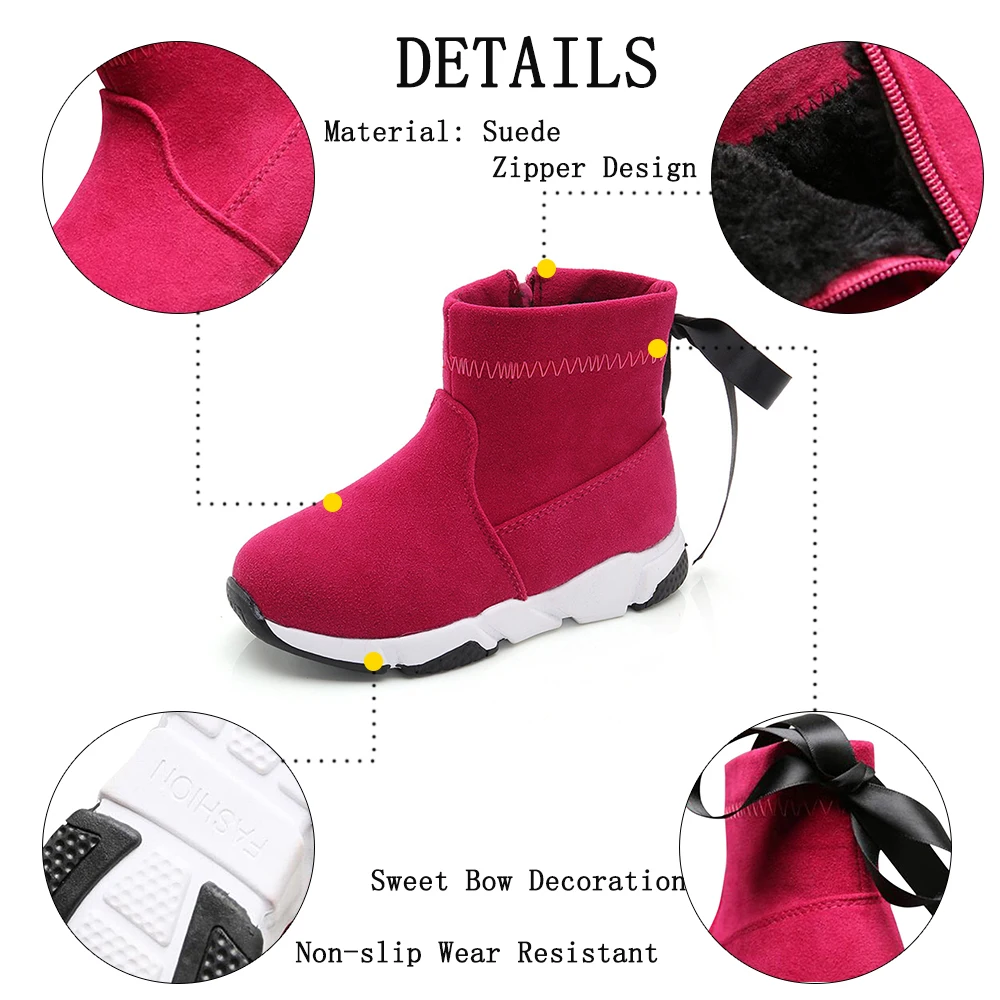 Теплые ботинки для девушек; зимние детские ботинки; детская обувь с бантом; Детские ботильоны с бантом из ленты; ботинки на платформе для малышей; bottine fille; D25