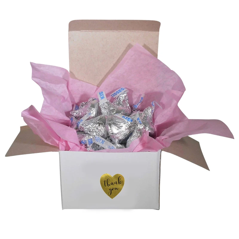 Gold Heart Shape Thank You Foil Sticker Labels- 1000 Stickers