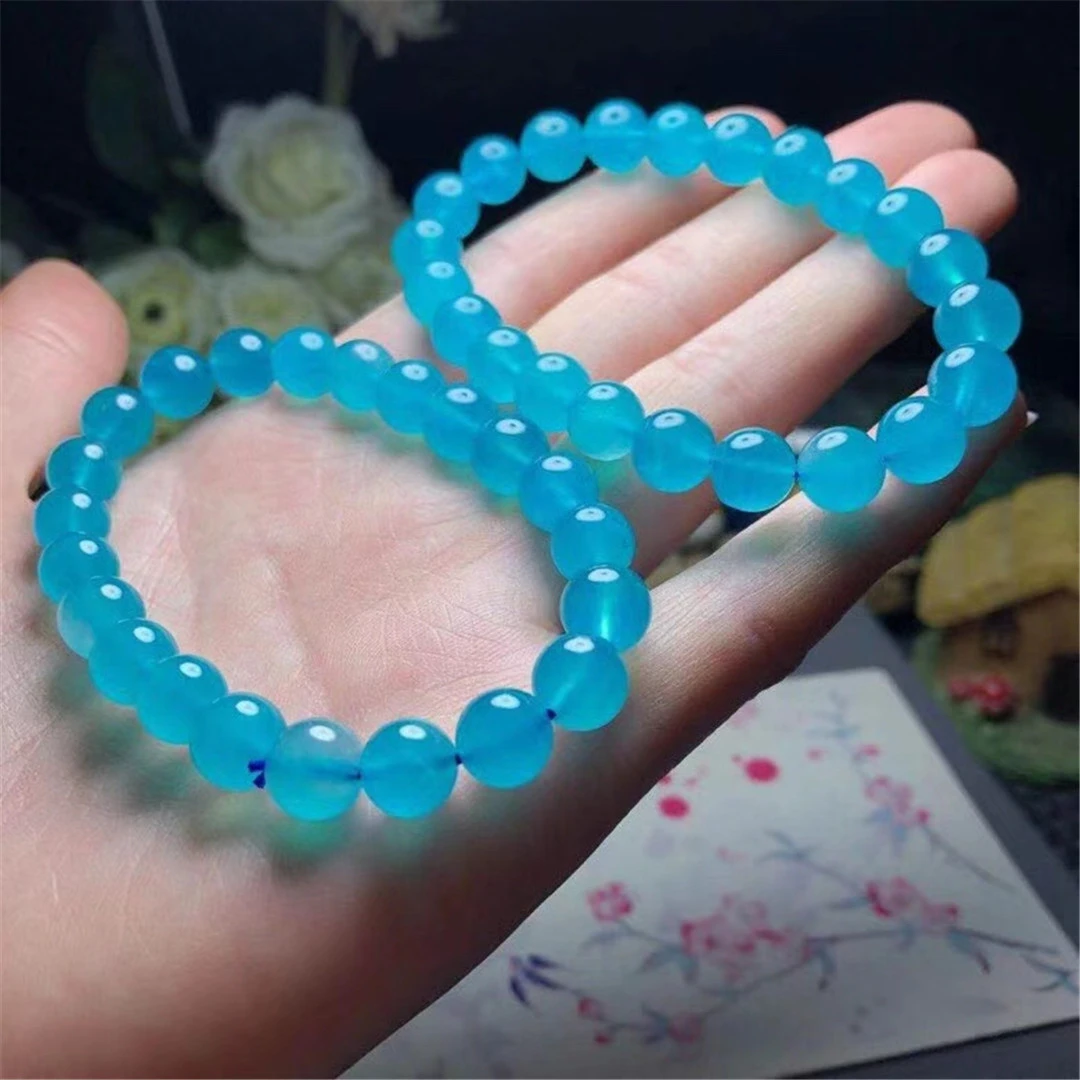 Pulsera de amazonita hielo Natural de 8mm para hombre y mujer, joyería para regalo, cuentas redondas cristal azul curativas, hebras de piedras preciosas raras y brazaletes| - AliExpress