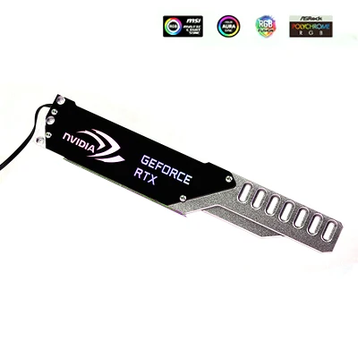 NVIDIA RTX(5V) Держатель GPU кронштейн из алюминиевого сплава видеокарта Jack 5V 3 Pin ARGB/12 V 4PIN RGB VGA рамка NVIDIA ROG AORUS AURA SYNC Symphony - Цвет лезвия: NVIDIA RTX(5V)