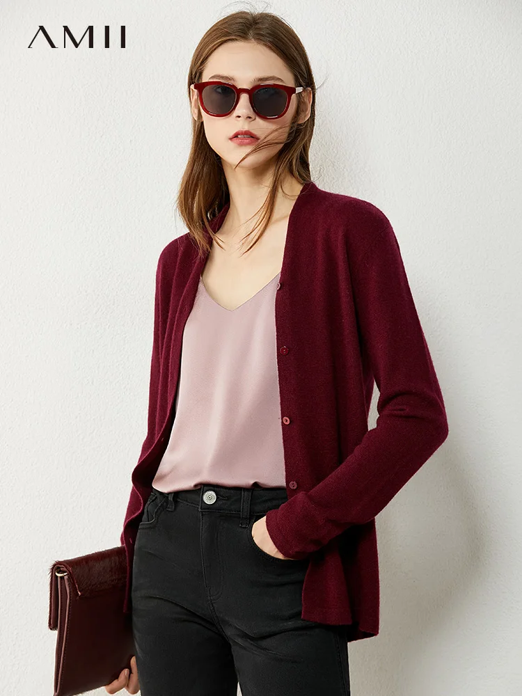 Amii Minimalism Autumn Winter Cardigans For Women