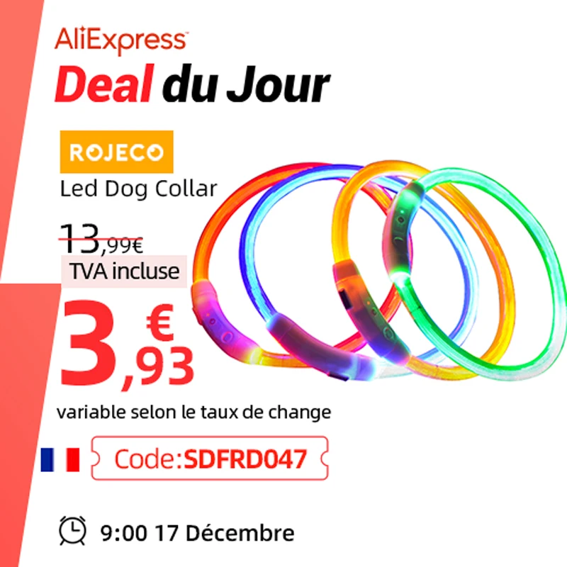 ROJECO LED USB Dog Collar Rechargeable Night Safety Pet Collars Tube Flashing Glow Glowing Luminous Leash Lead | Дом и сад