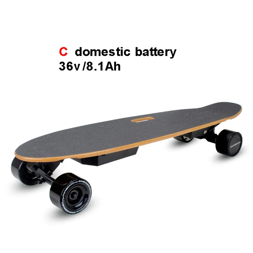 C New Dual Drive 250W*2 Large Fish Shape Wood Skate Board 4 Four Wheels Remote Control Electric Skateboard Scooter Street Board - Цвет: C