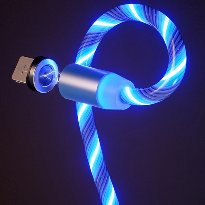 Магнитный зарядный USB-кабель со светодиодной подсветкой провод для передачи