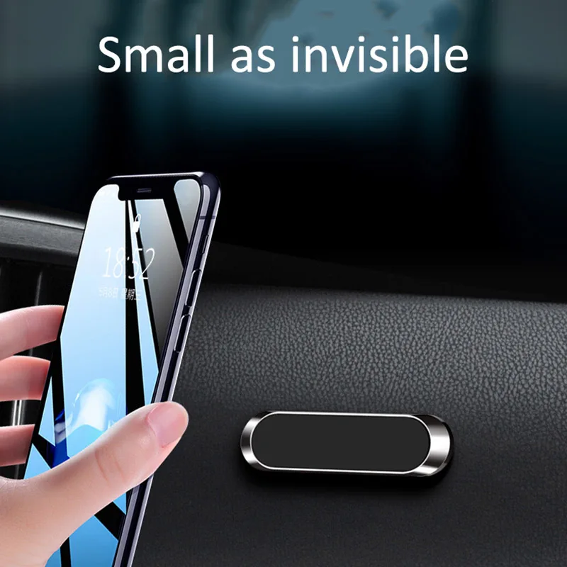 

Mini Strip Shape Magnetic Car Phone Holder Stand for Wall Metal Magnet GPS Car Mount Dashboard Anti-Scratches Car Phone Holder