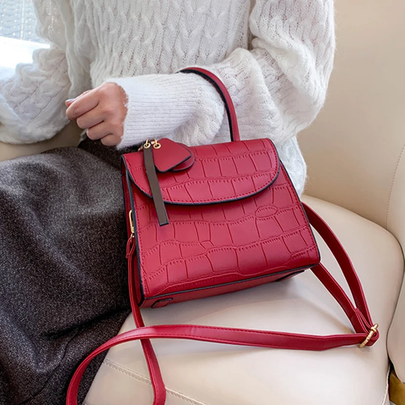 

Stone Pattern Leather Crossbody Bags For Women 2019 Fashion Small Shoulder Bag Female Handbags and Purses With Handle