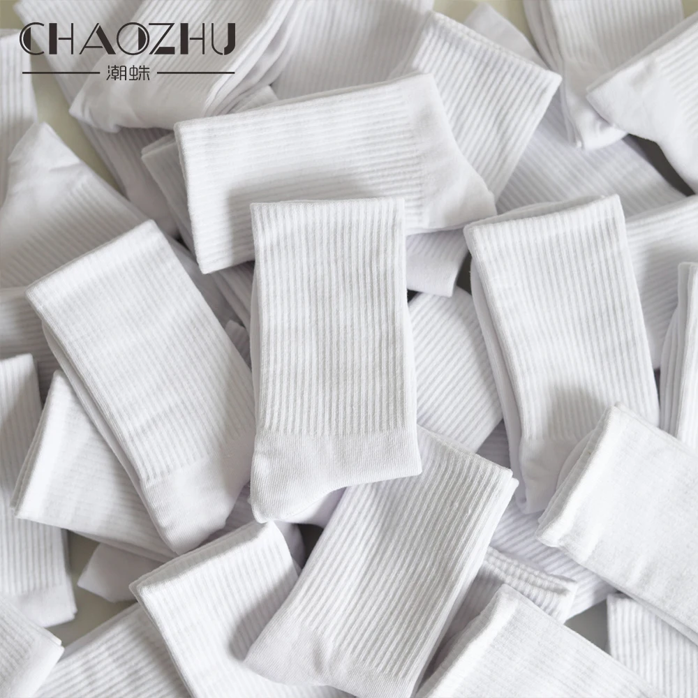 Cotton Socks Women Men Stretch Rib Long Middle Length Spring Autumn Winter