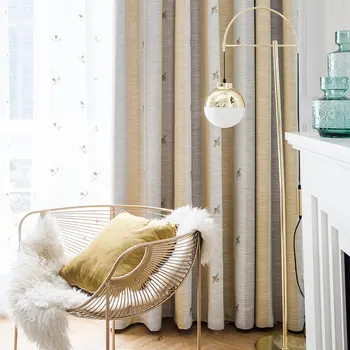 

Galaxian Printed Cotton Linen Shade Curtain Window Screen Left and Right Biparting Open Custom for Living Room Bedroom