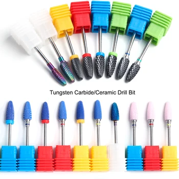 

26 Type Tungsten Carbide/Ceramic Nail Drill Bits Flame Milling Cuticle Cutters Manicure Pedicure Electric Machine Tools TRCS1-27