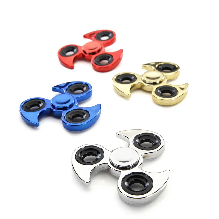 Sleeves Promotional Colorful Triangular Fingertip Electroplated Spinner Fantasy Toy Gyro between Your Figure Relaxation Trefoil