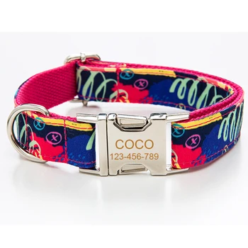 

Comfortable and durable dog collar for small, medium and large size cats and dogs Free lettering for dog collar to prevent pet