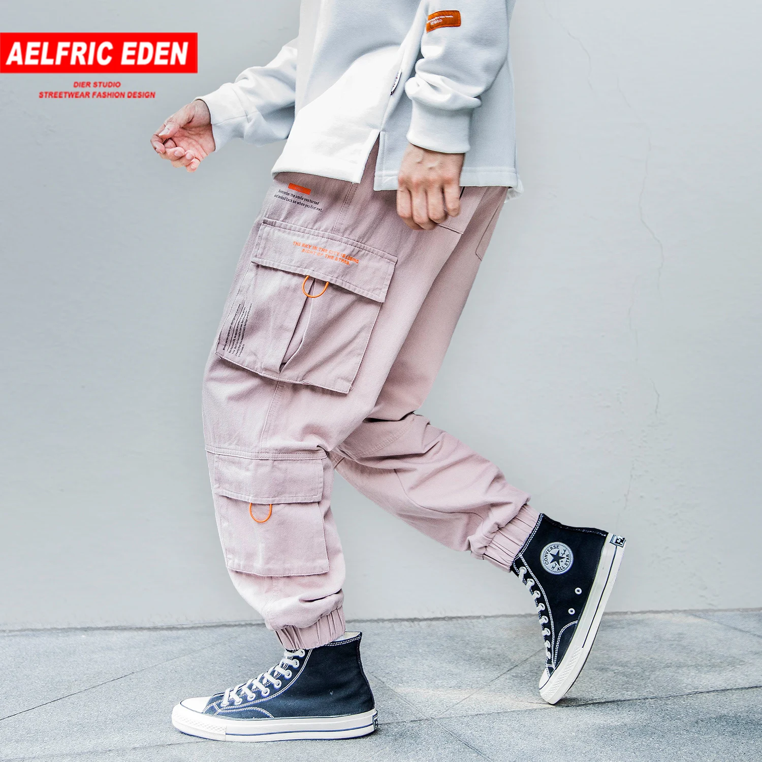 Aelfric Eden модные Лоскутные эластичные штаны карго с карманами для мужчин Harajuku Хип Хоп Беговые брюки в повседневном стиле брюки уличная