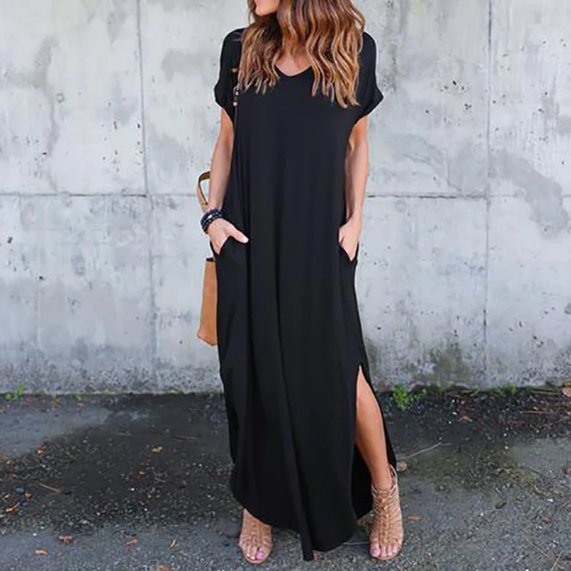 plus size short sleeve maxi dress