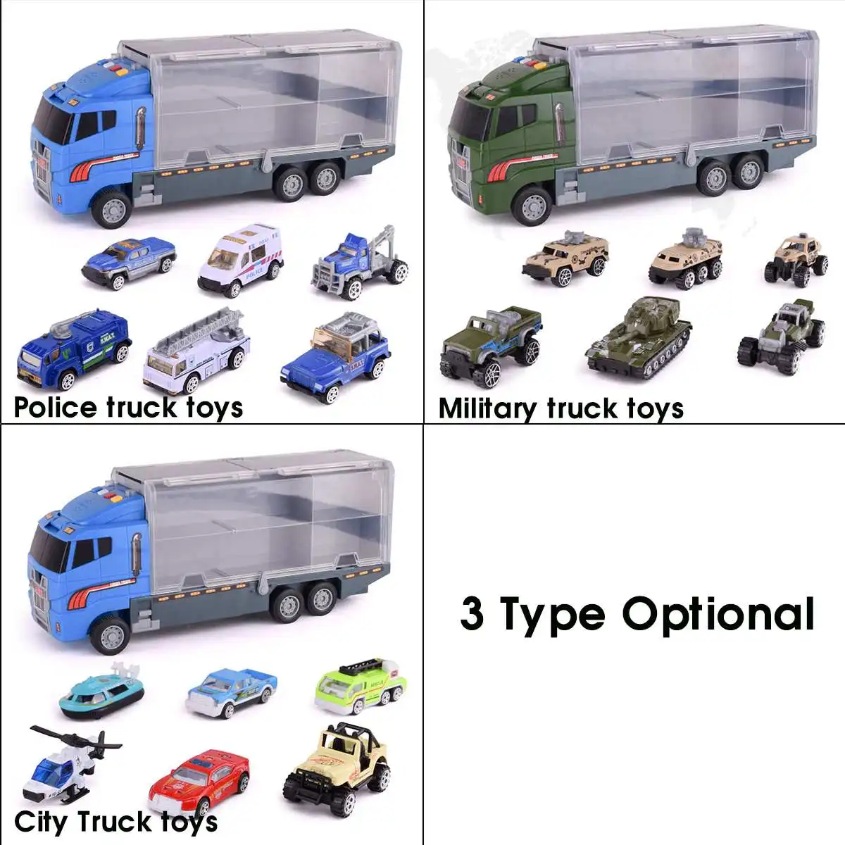 

Big Truck & 6PCS Mini Alloy Diecast Car Model Toys Vehicles Carrier Truck Engineering Car Toys For Kids Boys Truck toy set