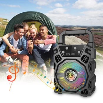 

Protable Bluetooth Speaker Wireless Bass Stereo Sound System With Led Light Music Speaker Support AUX TF Card FM Radio Outdoor