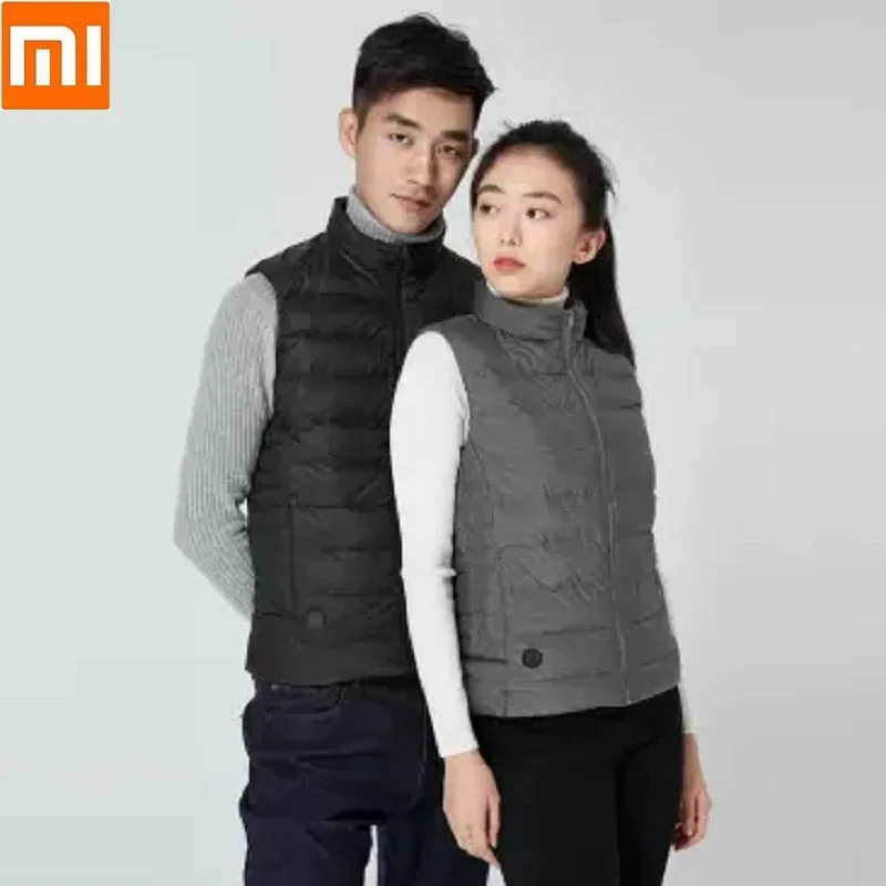  New Xiaomi Cottonsmith Smart Temperature-controlled fever 90% white goose down vest men women 4-spe