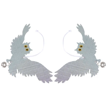 

2Pcs Bird Repellent Owl Decoy Control Scare Device Hanging Holographic Reflective Scarecrow Woodpecker Deterrent