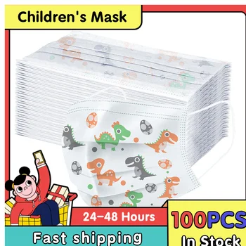 

Children's mask Disposable Face Mask 3Ply Ear Loop 50PC Solid Health Care Covers Mouths Disposable Masker 3Ply For Children