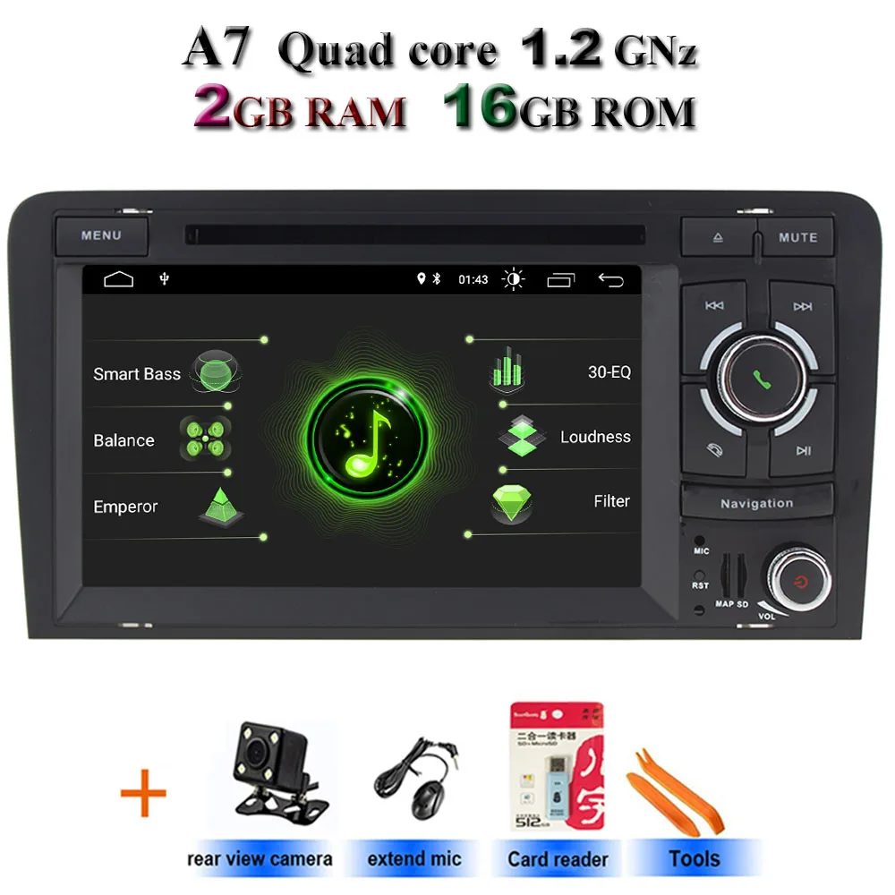 DSP Android 10 ips Автомобильный мультимедийный плеер 2 din для Audi A3 S3 2003-2013 WiFi радио с Bluetooth и GPS стерео сенсорный экран - Цвет: DSP-IPS camara