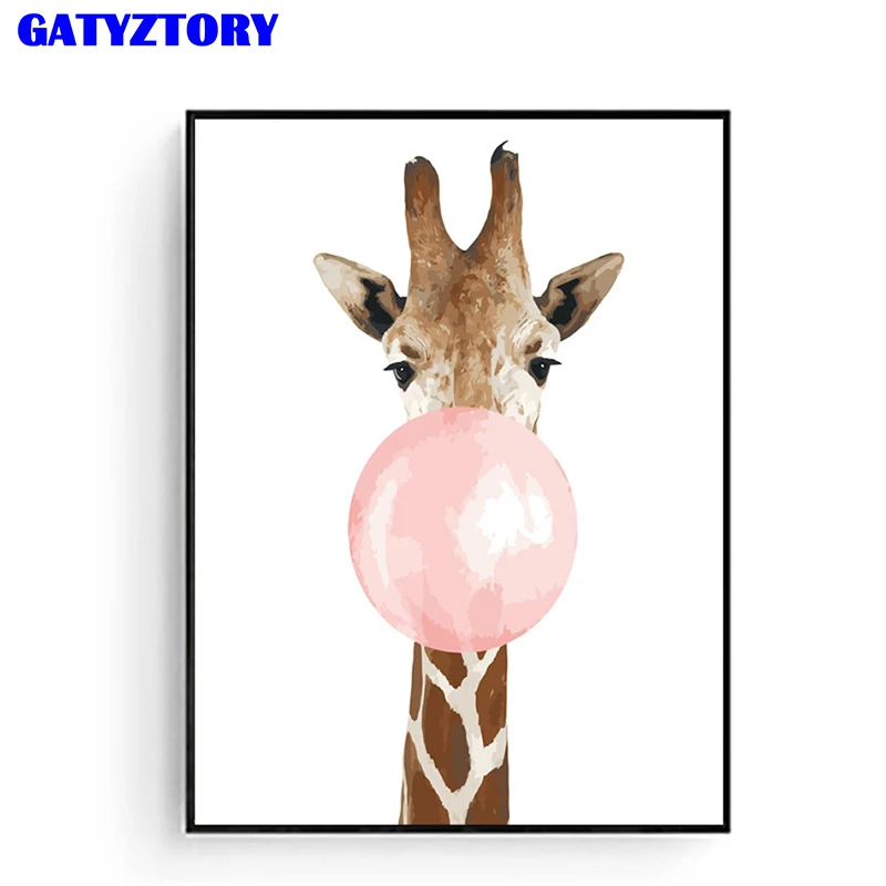 

GATYZTORY Frame Animals DIY Painting By Numbers oil painting by numbers Wall Decor Special gift Modern Home Wall Art