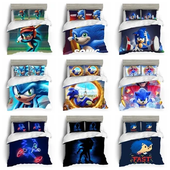 

Sonic The Hedgehog Bedding Set Duvet Cover Set Bed Sheets And Pillowcases 3D King Size Luxury Bedding Sets Bedclothes Bed Linen
