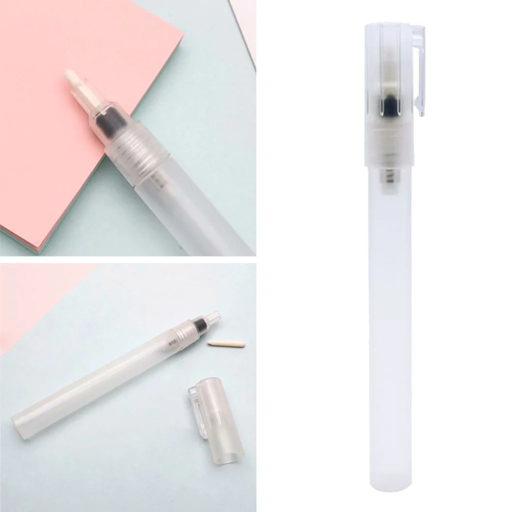 Clear Plastic Round Tips 3mm Flat Tip Watercolor Oil Acrylic Paints Marker Pen Empty Tube Ink Fountain Refill Pen