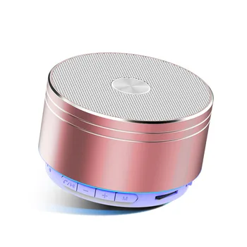 

Mini Bluetooth Speaker Stereo box TF Card Wireless Small Steel Cannon Speaker Metal Led U Disk Speaker