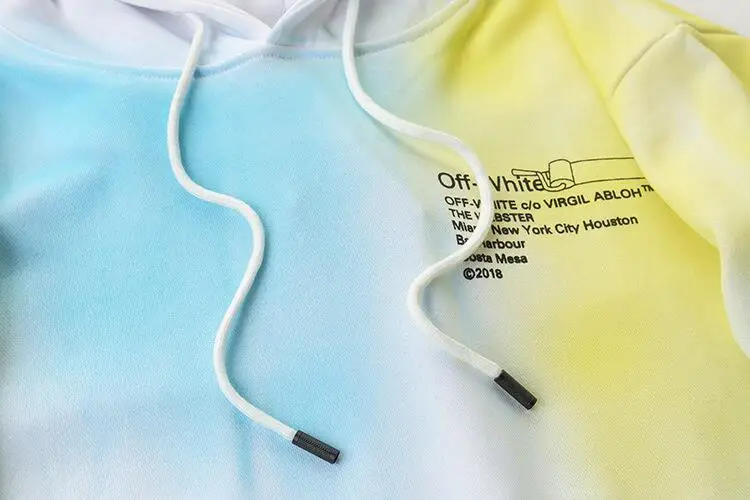 Off-White OW 18ss рендеринг Нью-Йорк, мужские модели влюбленных пар, осенне-зимняя повседневная хлопковая свободная толстовка с капюшоном, толстовка, куртка