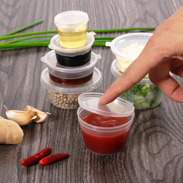 1oz 2oz 4 Oz Dipping Chili Take out Plastic Disposable Sauce Cups