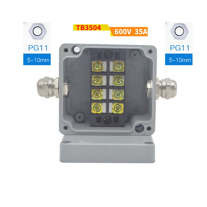 35A 600V 3 штифта клеммные блоки с соединителями сальников герметичный корпус Чехол проект распределительная коробка - Цвет: 1 in 1 out box kit B