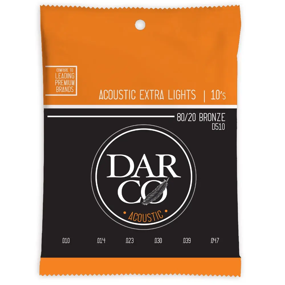 Darco D510 80/20 бронзовые для акустической гитары строки Экстра светильник 10-47(Европа