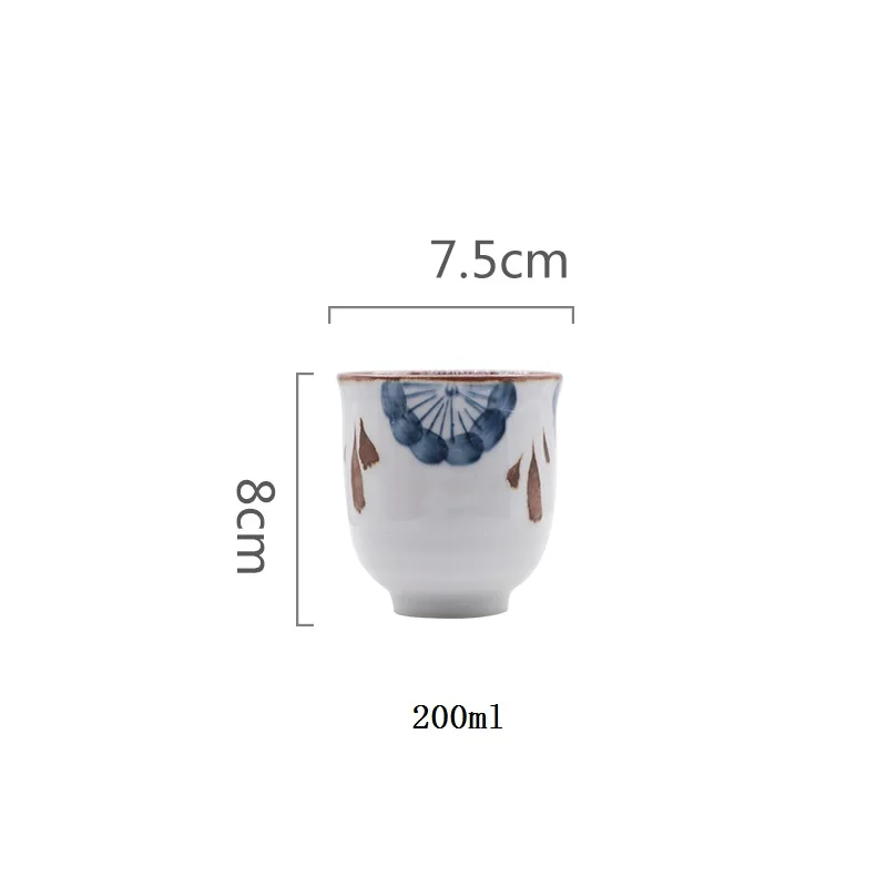CHANSHOVA Chinese Retro Style Hand Painted Ceramic 200ml Tea Cup China Porcelain Small and Large Coffee Cups Water cup H360