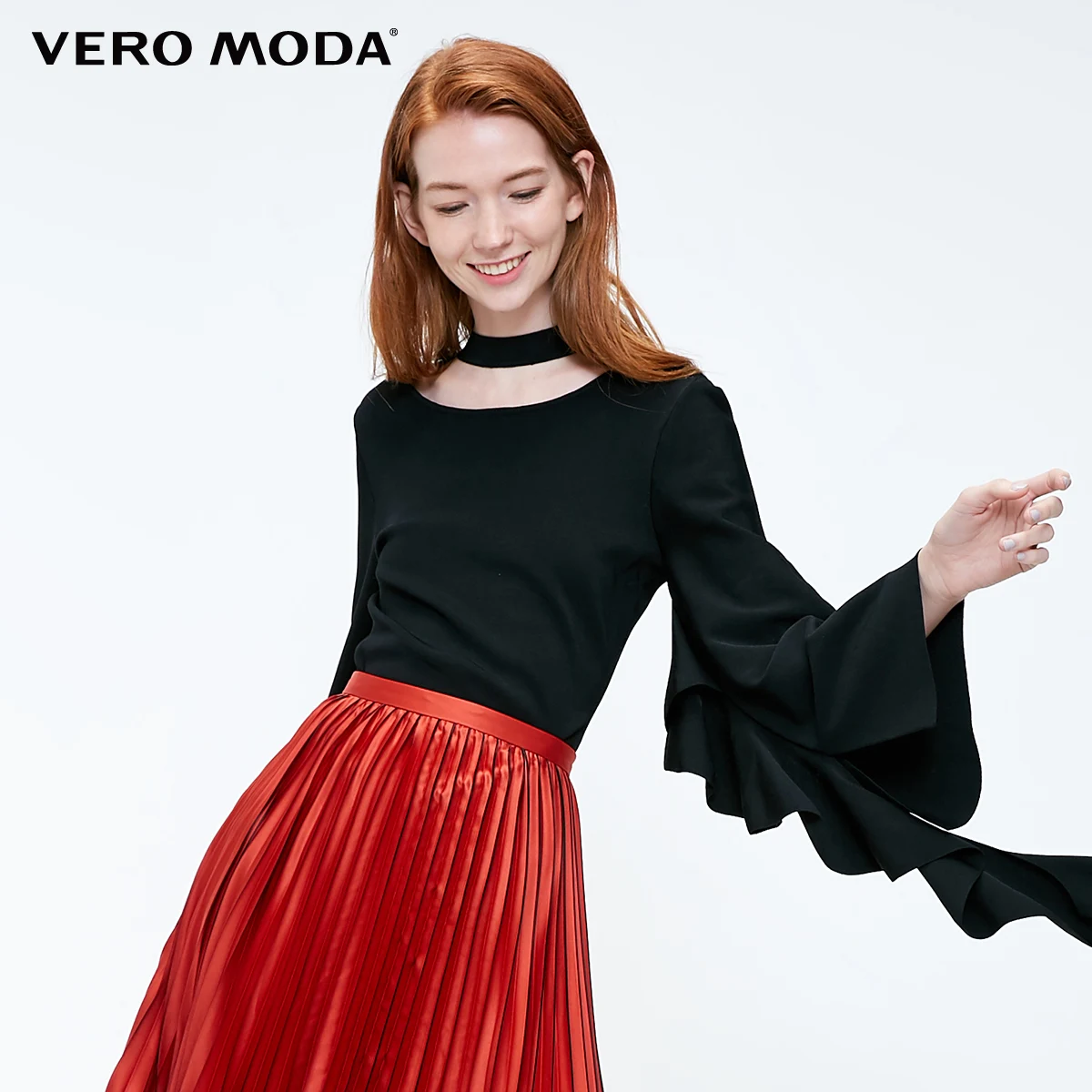 Vero Moda новые женские груди с вырезами и расклешенными рукавами трикотажные | 318424508