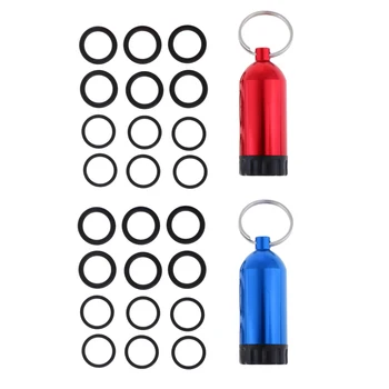 

2 Set Tank Key Ring with 12 O-Rings Pick for Scuba Diving Regulator Dive BCD