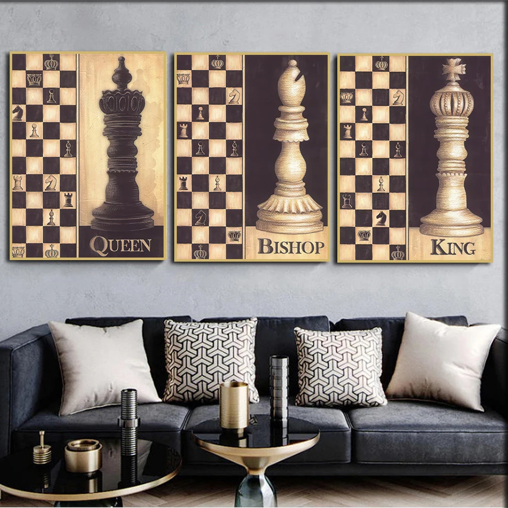 Chess Master Gift Chess Board Patent Canvas Posters Gaming Wall Art  Painting Print Chess Club Decoration Picture Game Room Decor - Painting &  Calligraphy - AliExpress