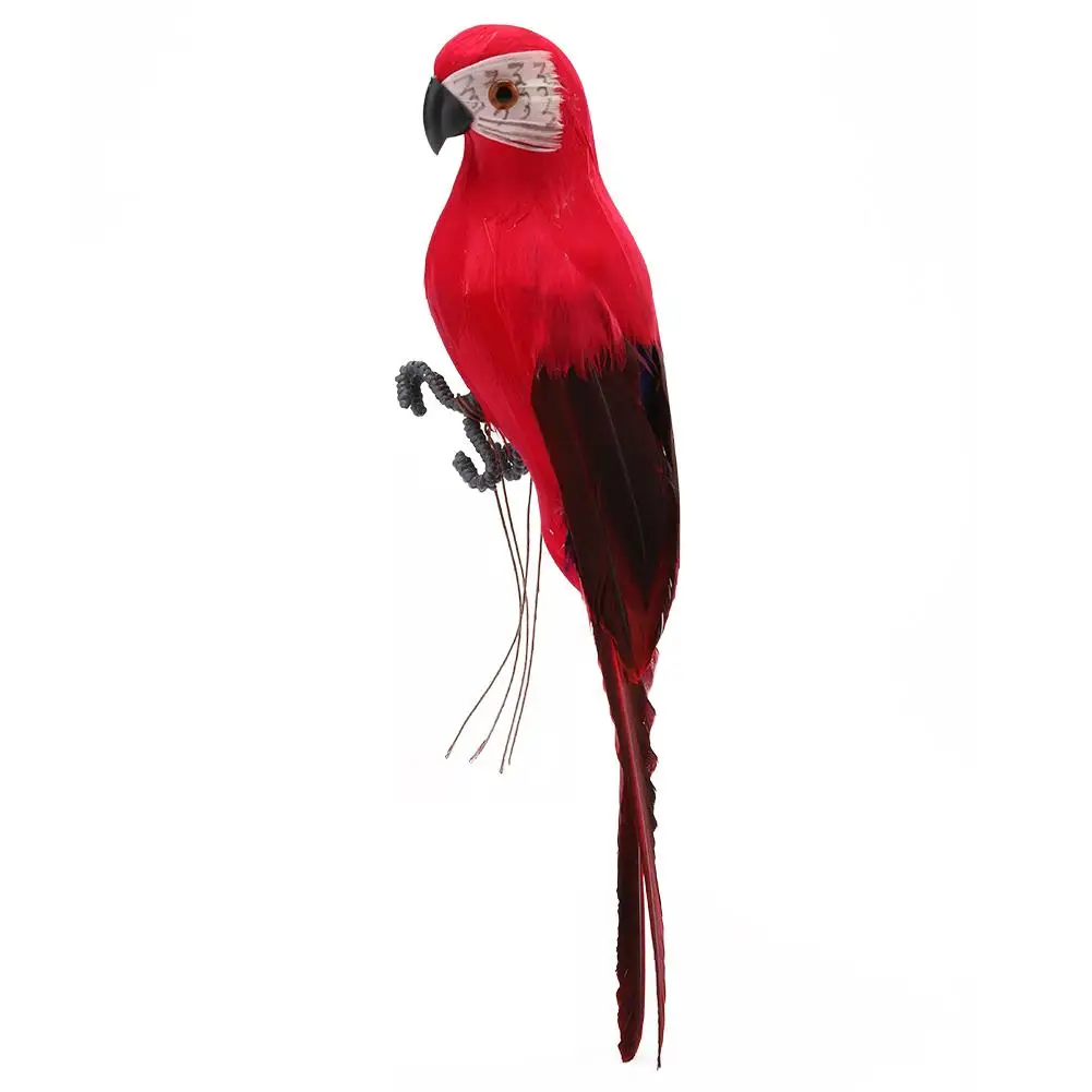 28cm Handmade Simulation Parrot Creative Feather Lawn Figurine Ornament Animal Bird Garden Bird Prop Decoration Miniature