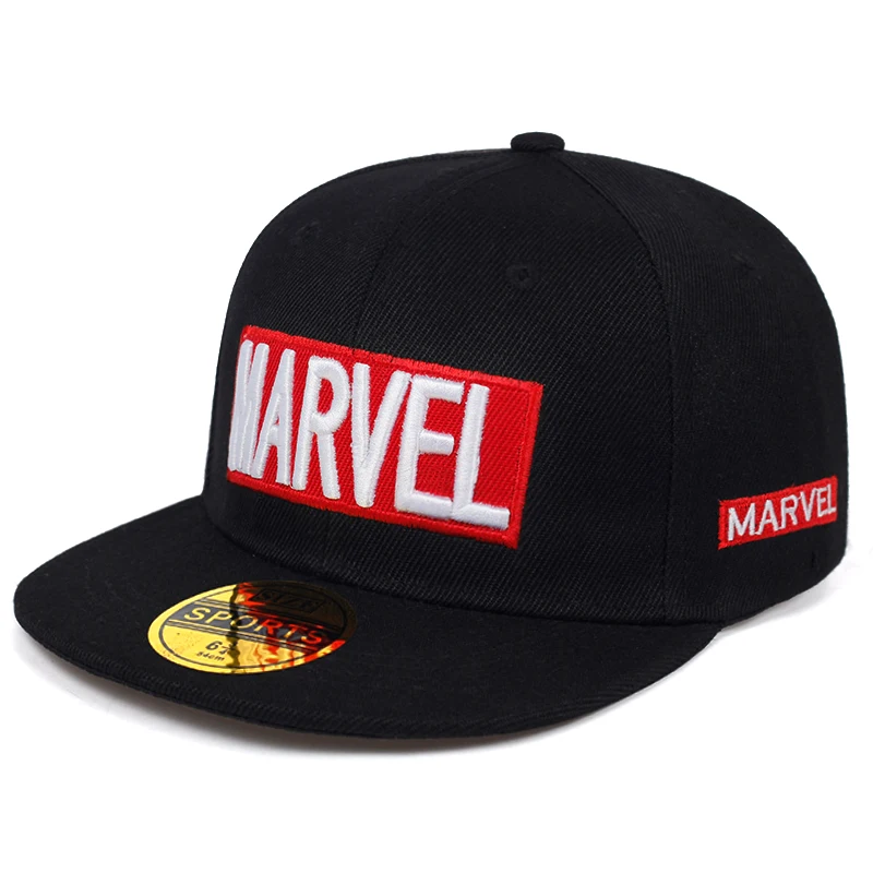 Детская бейсбольная кепка с вышитыми буквами MARVEL, модная кепка в стиле хип-хоп, бейсболка, детская хлопковая кепка, можно регулировать шапочки, сшитые кепки