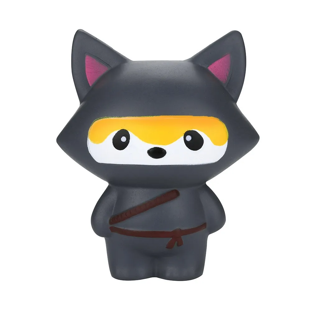 2 шт. Jumbo Squishies Ninja Panda& ninja Fox Ароматизированная медленно поднимающаяся сжимающая игрушка для снятия стресса для детей, мягкая игрушка для мальчиков