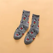 Корейский стиль, Мультяшные женские носки, носки с Микки Маусом, забавные Женские повседневные хлопковые носки Harajuku, белые, Прямая поставка