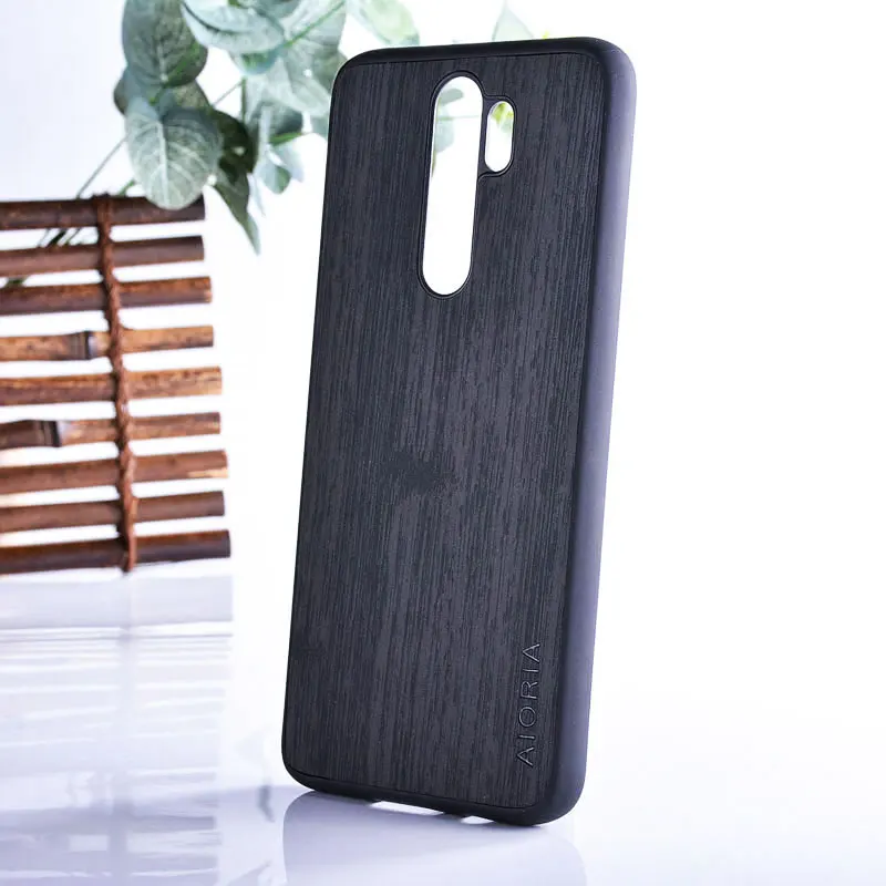 Black Чехол из бамбука для Xiaomi Redmi Note 8 pro 8A, приятный на ощупь, Не оставляющий следов от пальцев, чехол для Redmi Note 8 T, чехол - Цвет: Black
