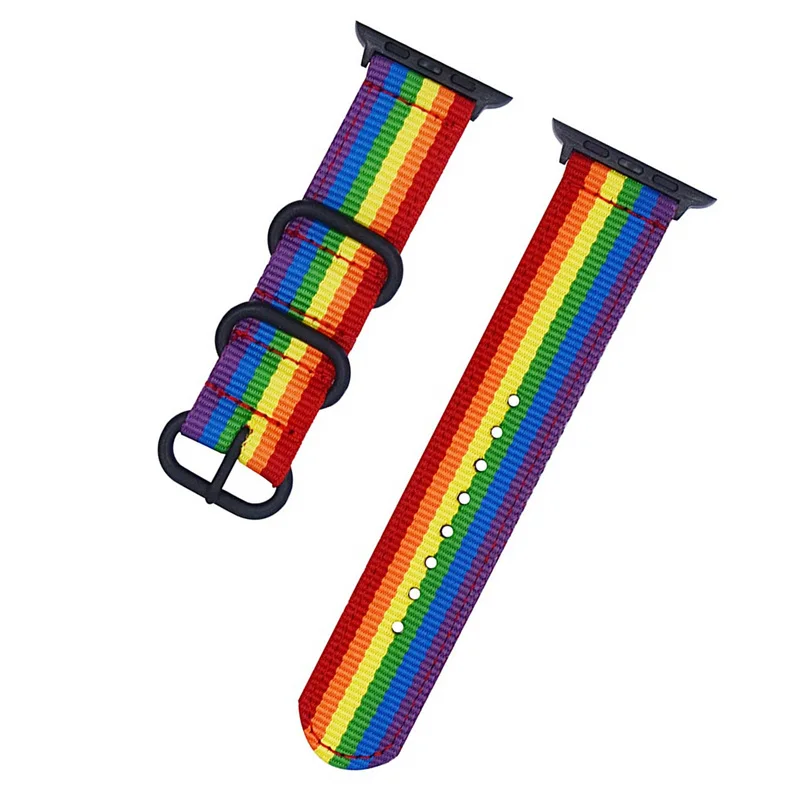 Rainbow Ремешок NATO для Apple watch band 4 44 мм 40 мм iWatch band 42 мм 38 мм спортивный нейлоновый браслет ремешок для часов Apple watch 5 4 3 Аксессуары - Цвет ремешка: Rainbow