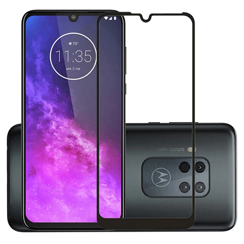 

Full Cover Full Glue Tempered Glass For Motorola Moto One Zoom Screen Protector protective film For Moto One Pro glass