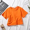 2022 Summer Short Sleeve T Shirts Women Cotton Solid T-shirt O Neck High Waist Crop Top Tee Female Casual Loose T Shirt ► Photo 3/6