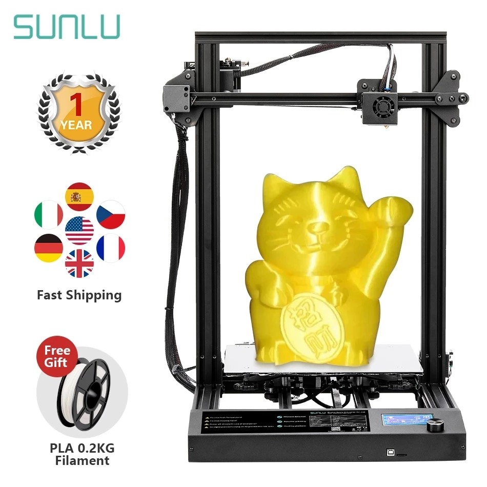 SUNLU S8plus FDM 3D Printer Larger Printing Size PLA ABS PETG Extruder Resume Power Failure Printing Desktop 3D Printer