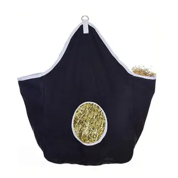 

Canvas Hay Storage Bag Horse Sheep Slow Feeding Hay Bag with Metal Ring Portable Outdoor Pet Food Carrying Pouch