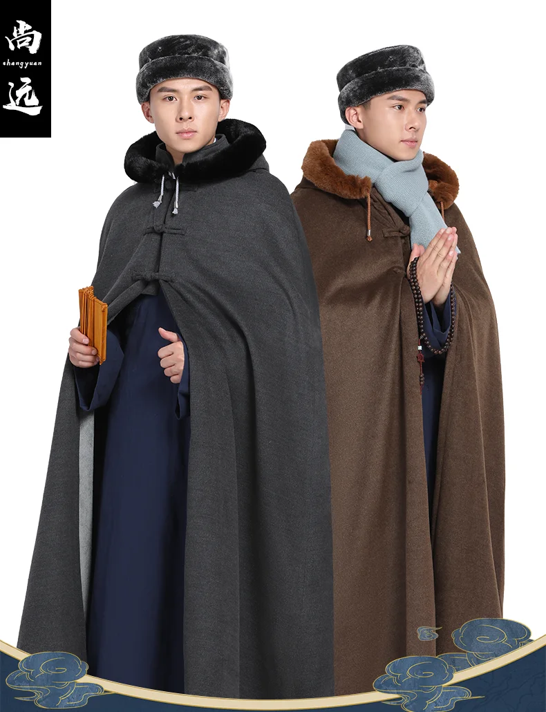 Новинка, модель высокого качества китайская одежда для men Monk; плащ для медитации утолчённая тёплая накидка медитации платье Zen халат в стиле ханьфу для мужчин