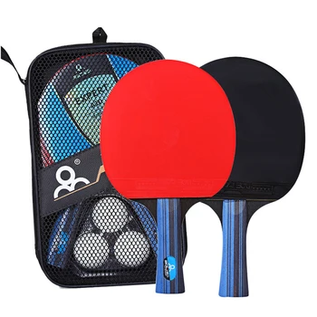 

Ping Pong Paddle Set Pen-hold / Horizontal Shot Table Tennis Racket Set 2 Ping Pong Paddles and 3 Ping Pong Balls Storage Pouch